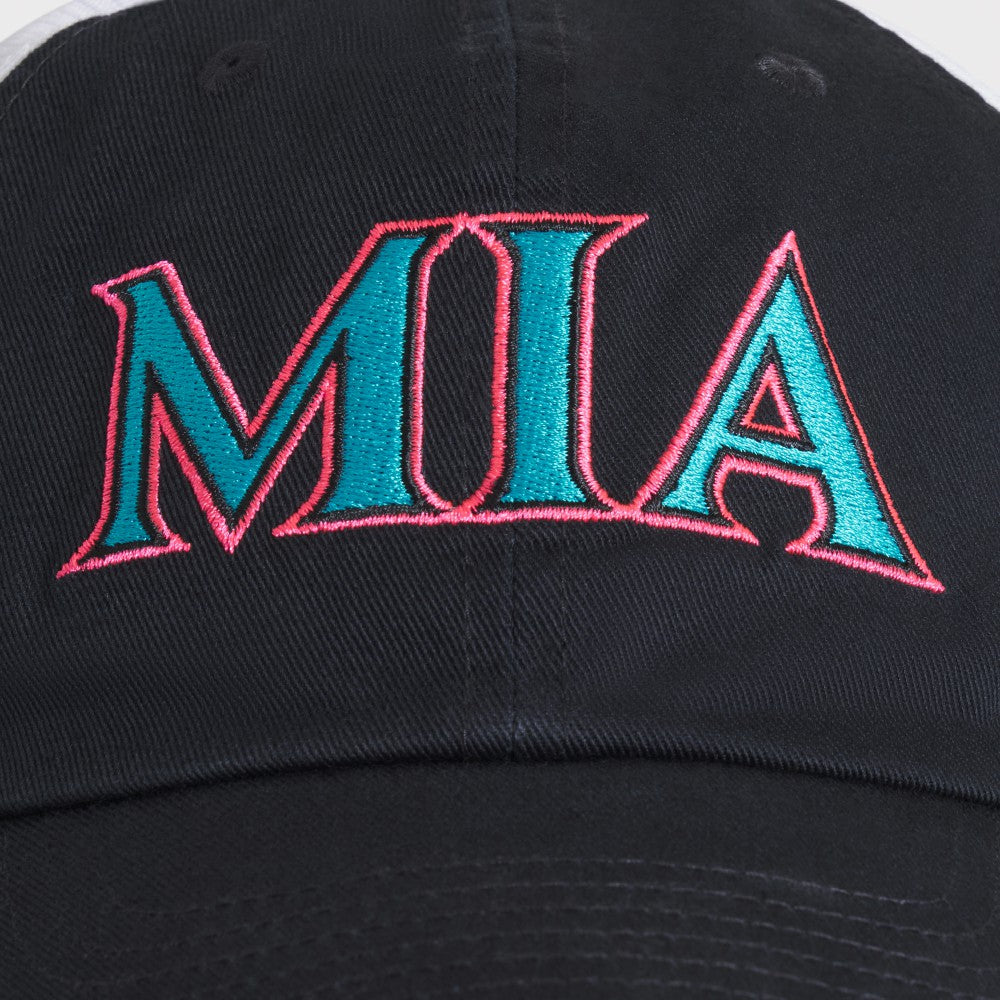Miami Marlins Nike Unisex 2025 City Connect Trucker Adjustable Hat - Black/White - Nike Discount