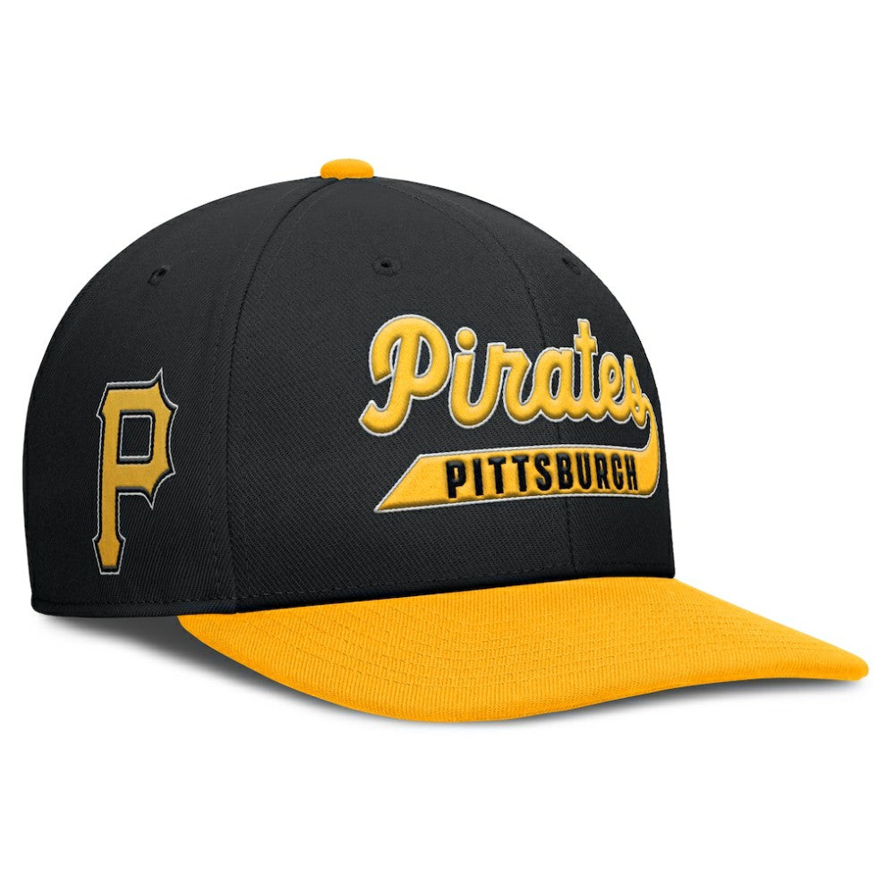 Pittsburgh Pirates Nike Pro Performance Snapback Hat - Black/Gold - Nike on Sale