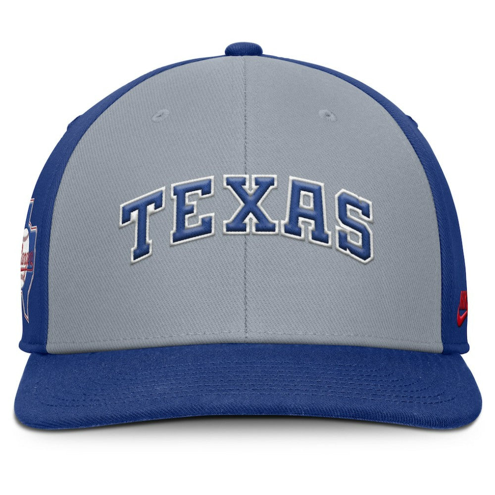 Texas Rangers Nike Pro Performance Snapback Hat - Gray/Royal - Nike Discount