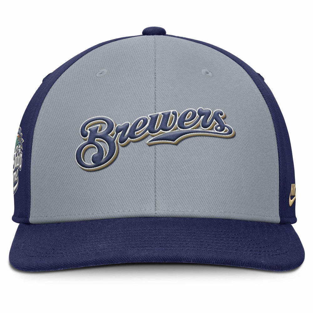Milwaukee Brewers Nike Pro Performance Snapback Hat - Gray/Navy - Nike Lifestyle