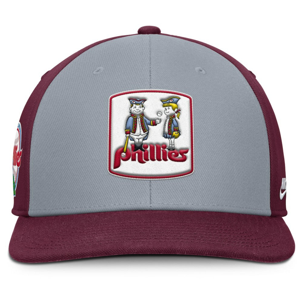 Philadelphia Phillies Nike Pro Performance Snapback Hat - Gray/Burgundy - Nike Discount