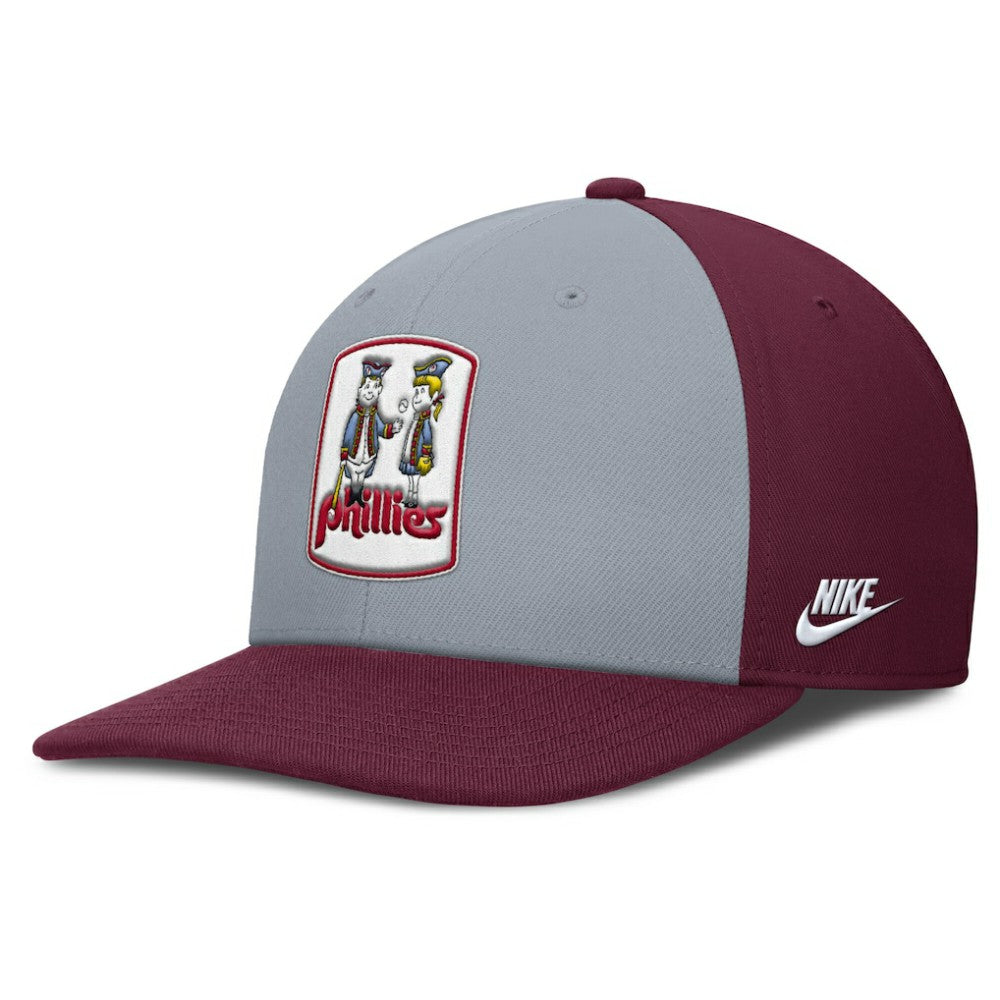 Philadelphia Phillies Nike Pro Performance Snapback Hat - Gray/Burgundy - Nike Discount