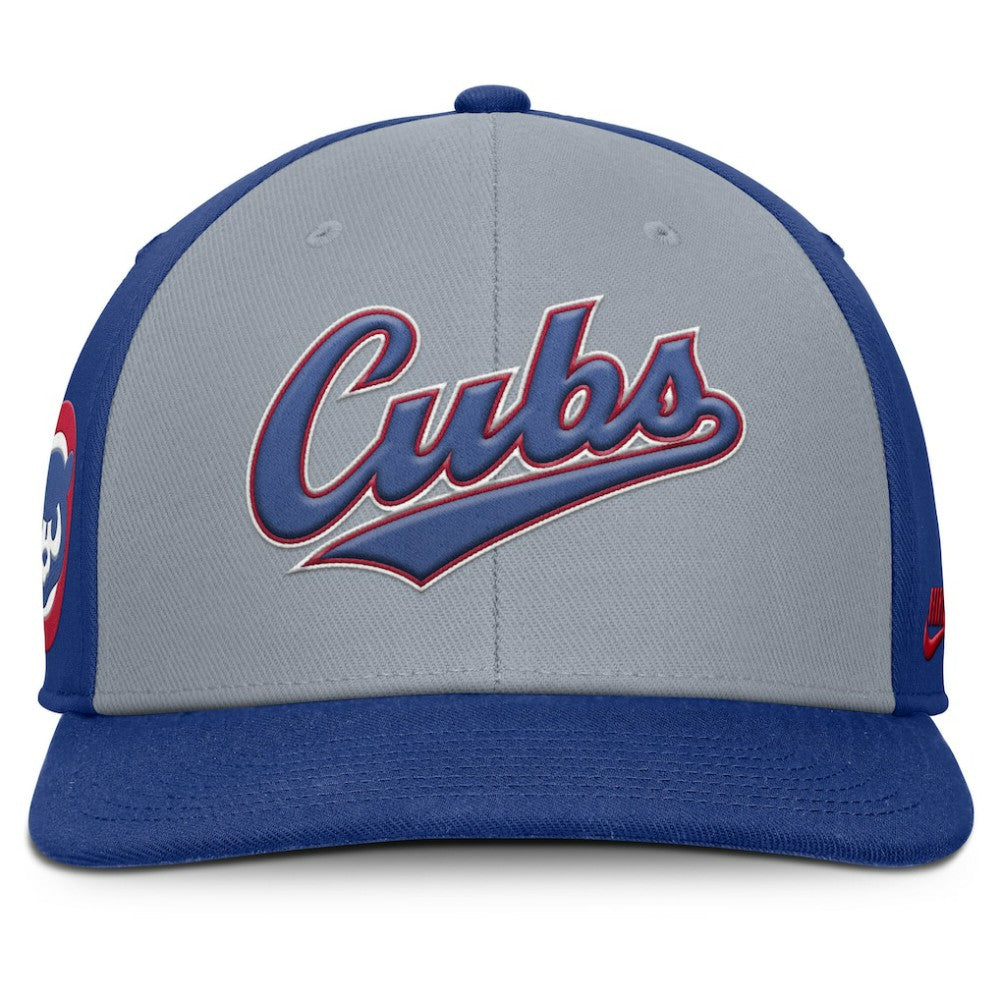 Chicago Cubs Nike Pro Performance Snapback Hat - Gray/Royal - Nike Discount