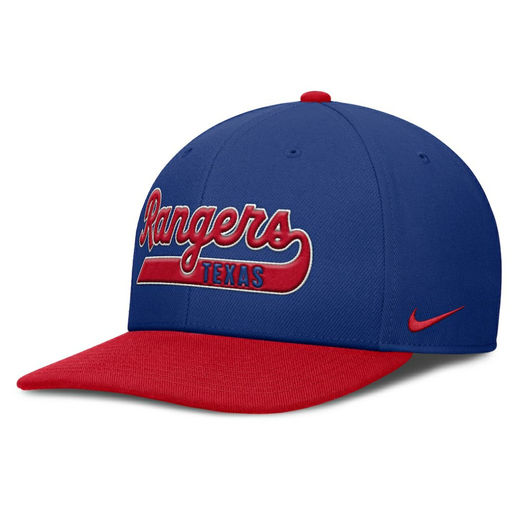 Texas Rangers Nike Pro Performance Snapback Hat - Royal/Red - Nike Lifestyle