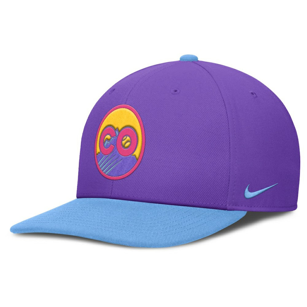 Colorado Rockies Nike 2025 City Connect Pro Performance Snapback Hat - Purple/Light Blue - Nike on Sale