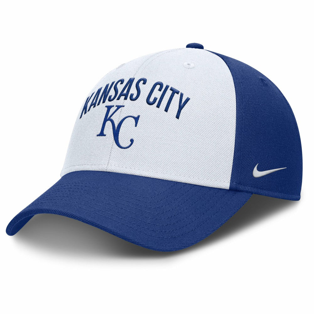 Kansas City Royals Nike Club Performance Adjustable Hat - White/Royal - Nike Discount