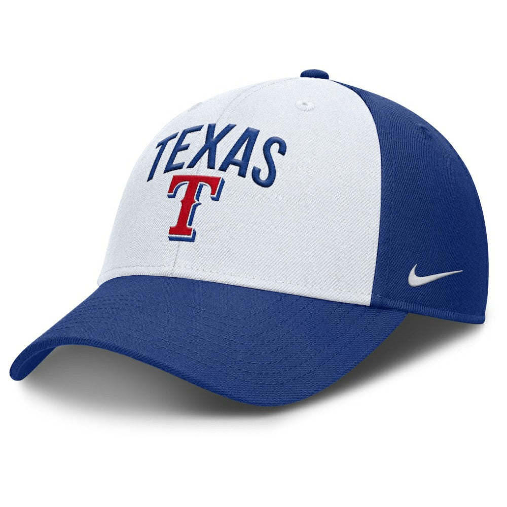 Texas Rangers Nike Club Performance Adjustable Hat - White/Royal - Nike Discount