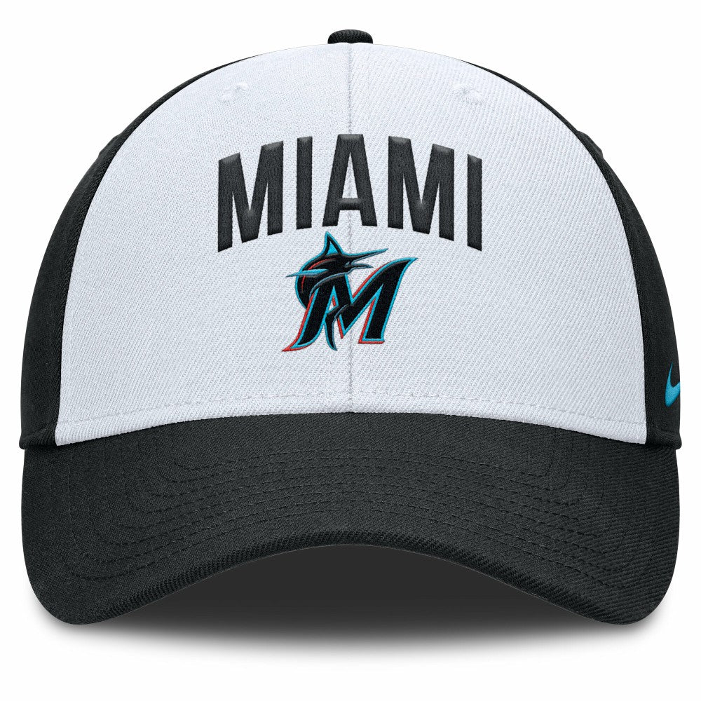 Miami Marlins Nike Club Performance Adjustable Hat - White/Black - Nike on Sale