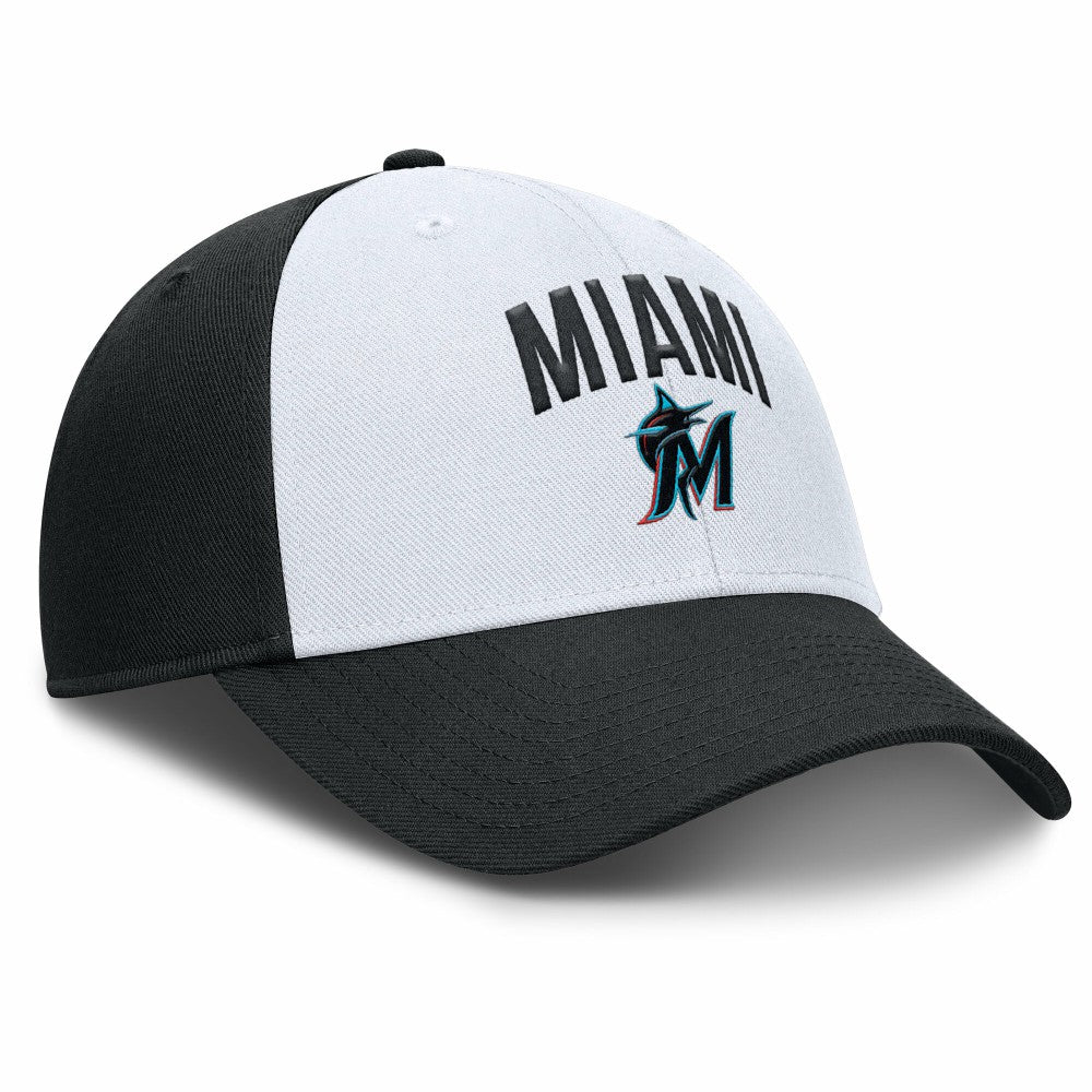 Miami Marlins Nike Club Performance Adjustable Hat - White/Black - Nike on Sale