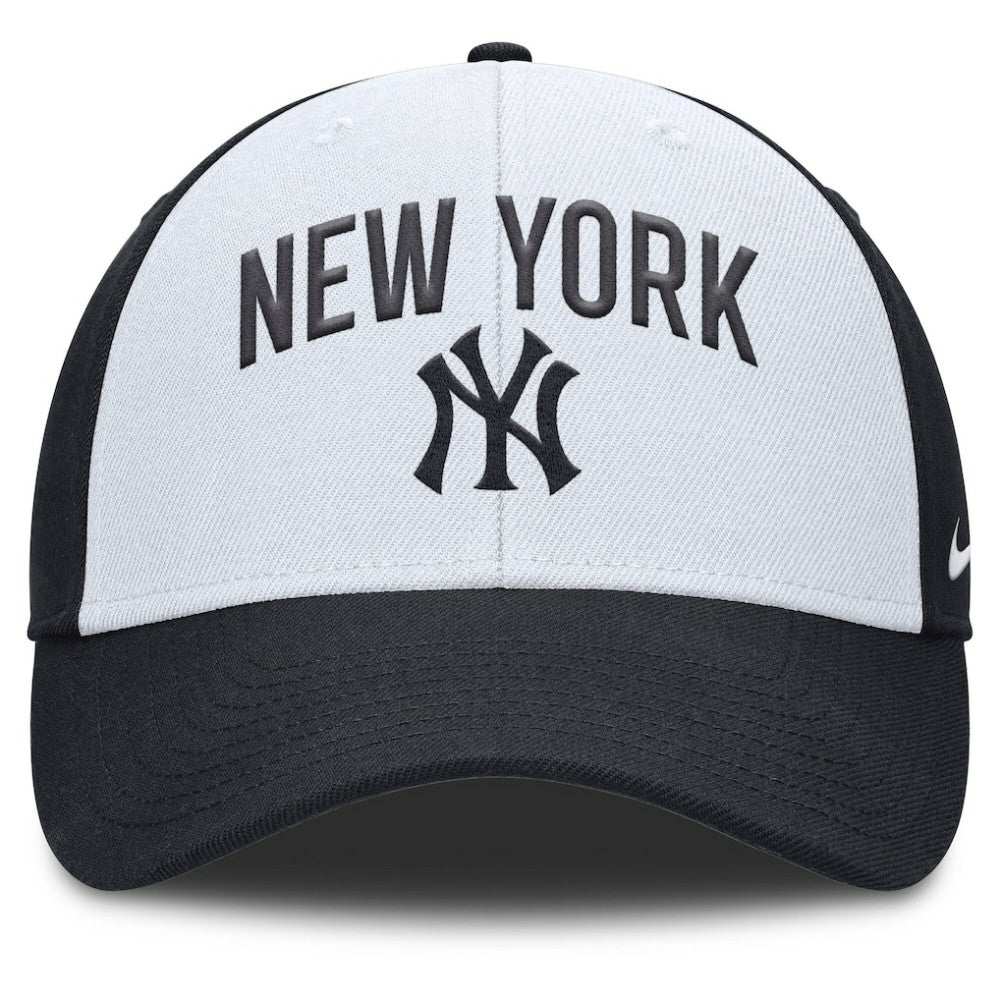 New York Yankees Nike Club Performance Adjustable Hat - White/Navy - Nike Discount