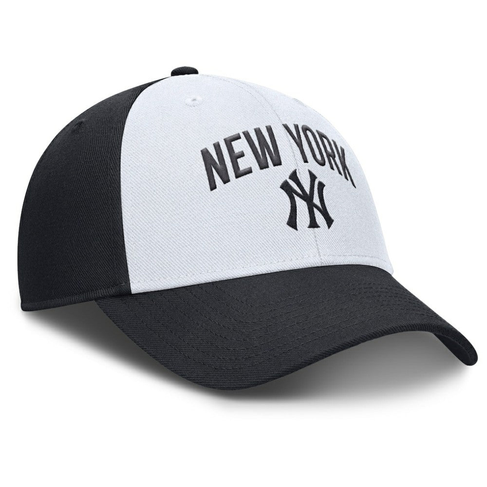 New York Yankees Nike Club Performance Adjustable Hat - White/Navy - Nike Discount