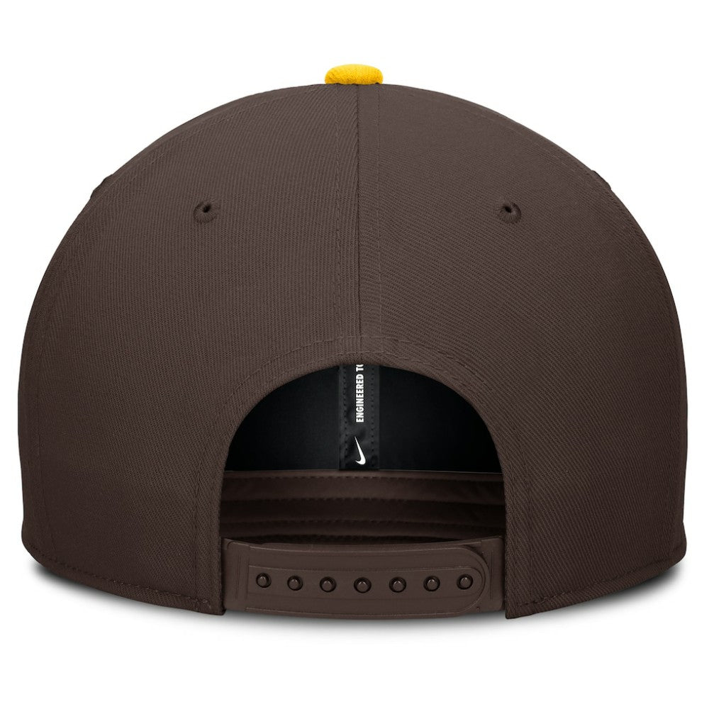San Diego Padres Nike Pro Performance Snapback Hat - Brown/Gold - Nike Discount