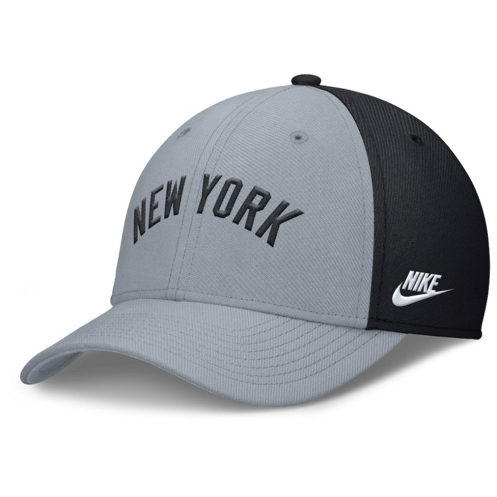 New York Yankees Nike Rise Swoosh Performance Flex Hat - Gray/Navy - Nike Lifestyle