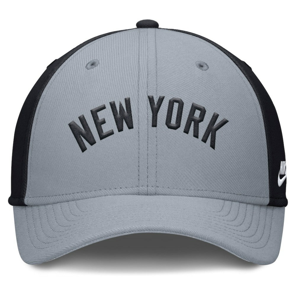 New York Yankees Nike Rise Swoosh Performance Flex Hat - Gray/Navy - Nike Lifestyle