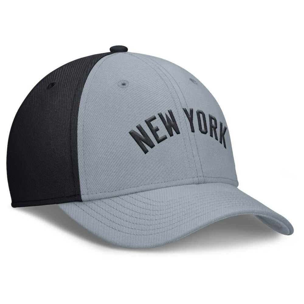 New York Yankees Nike Rise Swoosh Performance Flex Hat - Gray/Navy - Nike Lifestyle