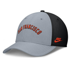 San Francisco Giants Nike Rise Swoosh Performance Flex Hat - Gray/Black - Nike Discount