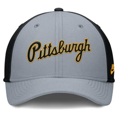 Pittsburgh Pirates Nike Rise Swoosh Performance Flex Hat - Gray/Black - Nike Discount