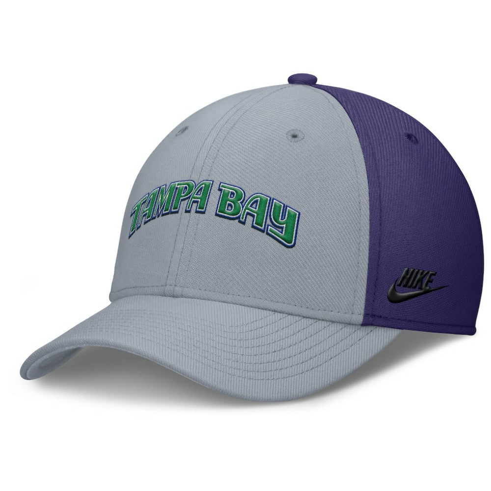 Tampa Bay Rays Nike Rise Swoosh Performance Flex Hat - Gray/Purple - Nike Sale