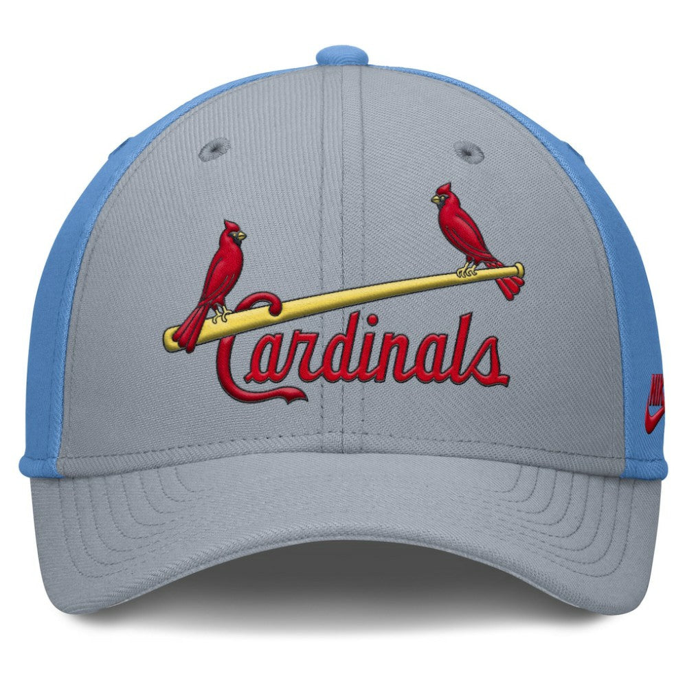 St. Louis Cardinals Nike Rise Swoosh Performance Flex Hat - Gray/Light Blue - Nike Discount