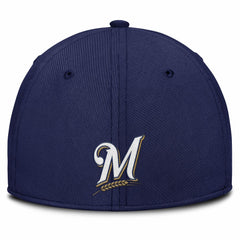 Milwaukee Brewers Nike Rise Swoosh Performance Flex Hat - Gray/Navy - Nike Discount
