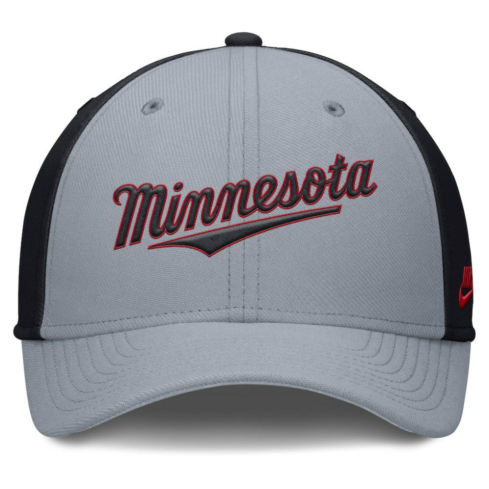 Minnesota Twins Nike Rise Swoosh Performance Flex Hat - Gray/Navy - Nike Online