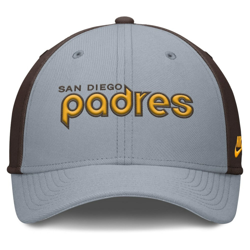 San Diego Padres Nike Rise Swoosh Performance Flex Hat - Gray/Brown - Nike Discount