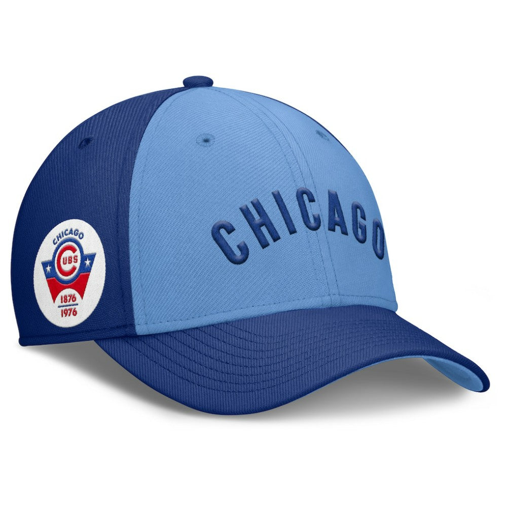 Chicago Cubs Nike Rise Swoosh Performance Flex Hat - Royal/Light Blue - Nike on Sale