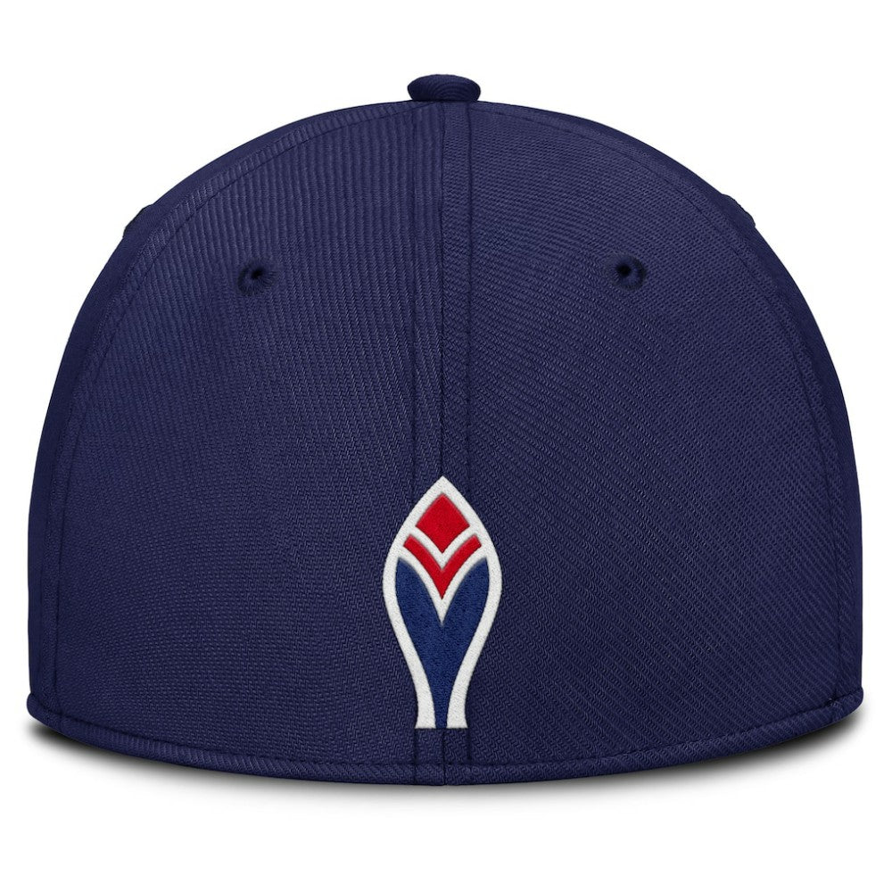 Atlanta Braves Nike Rise Swoosh Performance Flex Hat - Navy/Red - Nike on Sale