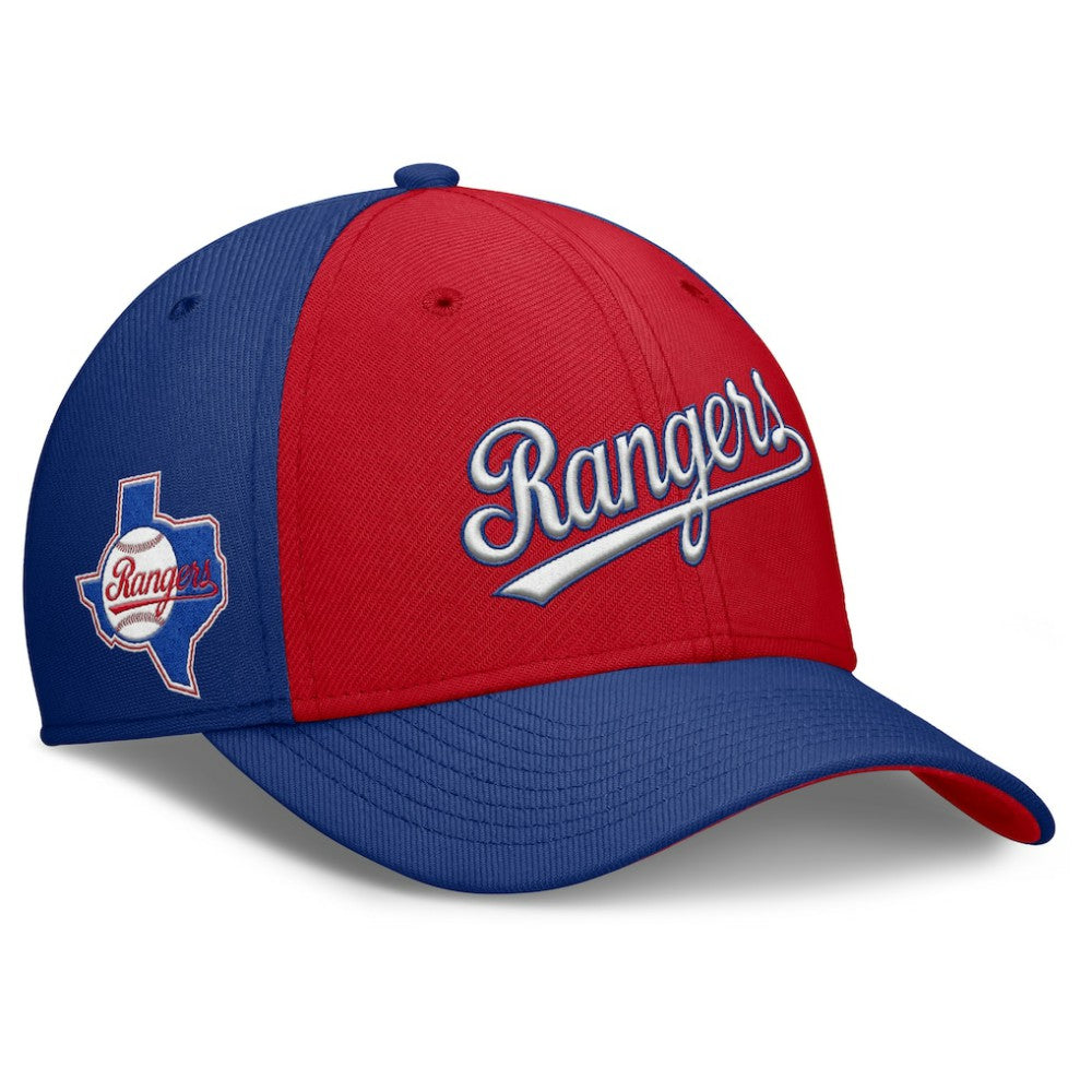 Texas Rangers Nike Rise Swoosh Performance Flex Hat - Royal/Red - Nike Lifestyle