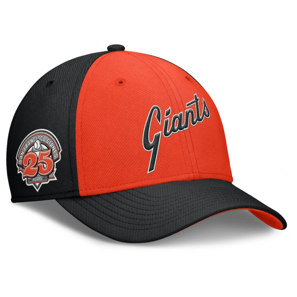 San Francisco Giants Nike Rise Swoosh Performance Flex Hat - Black/Orange - Nike Lifestyle