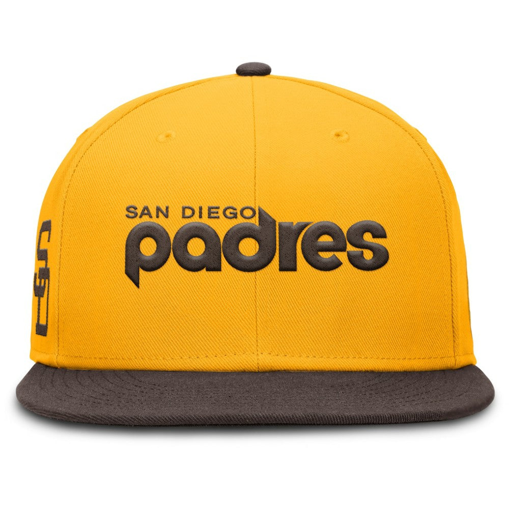 San Diego Padres Nike Cooperstown Two-Tone Dri-FIT Round Bill True Fitted Hat - Gold - Nike Online