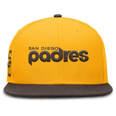 San Diego Padres Nike Cooperstown Two-Tone Dri-FIT Round Bill True Fitted Hat - Gold - Nike Online