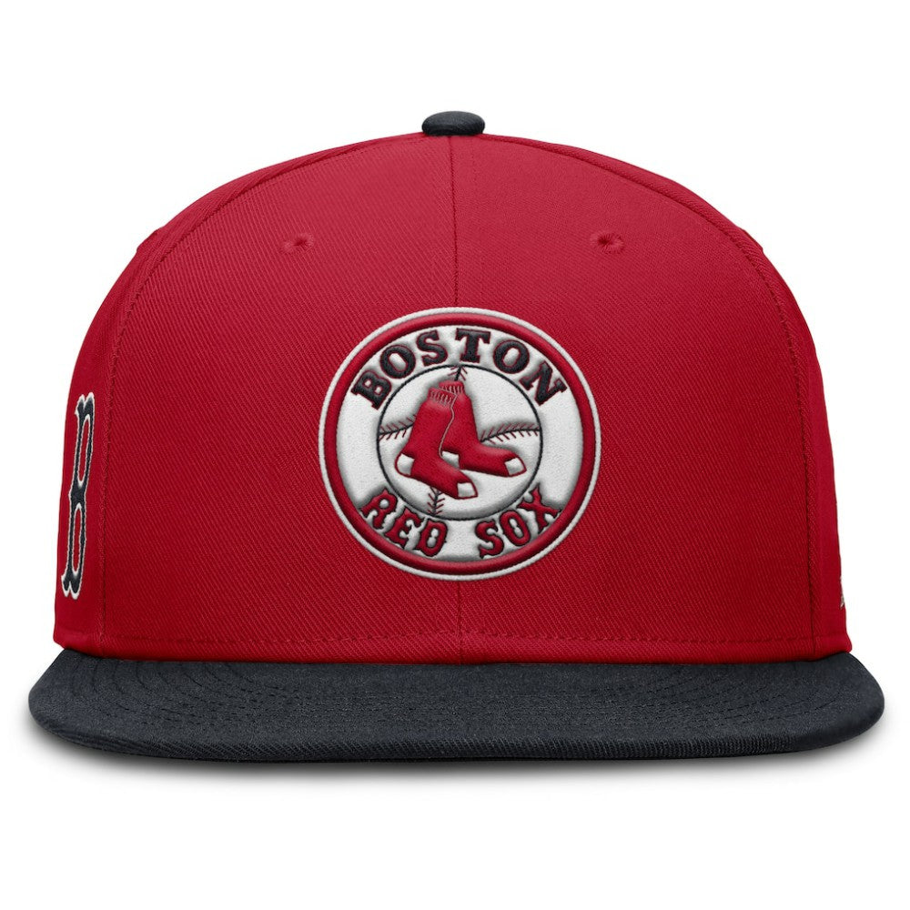 Boston Red Sox Nike Cooperstown Two-Tone Dri-FIT Round Bill True Fitted Hat - Red - Nike Sale