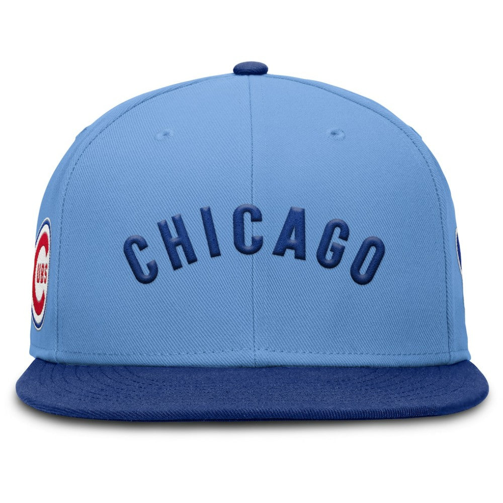 Chicago Cubs Nike Cooperstown Two-Tone Dri-FIT Round Bill True Fitted Hat - Light Blue - Nike Discount