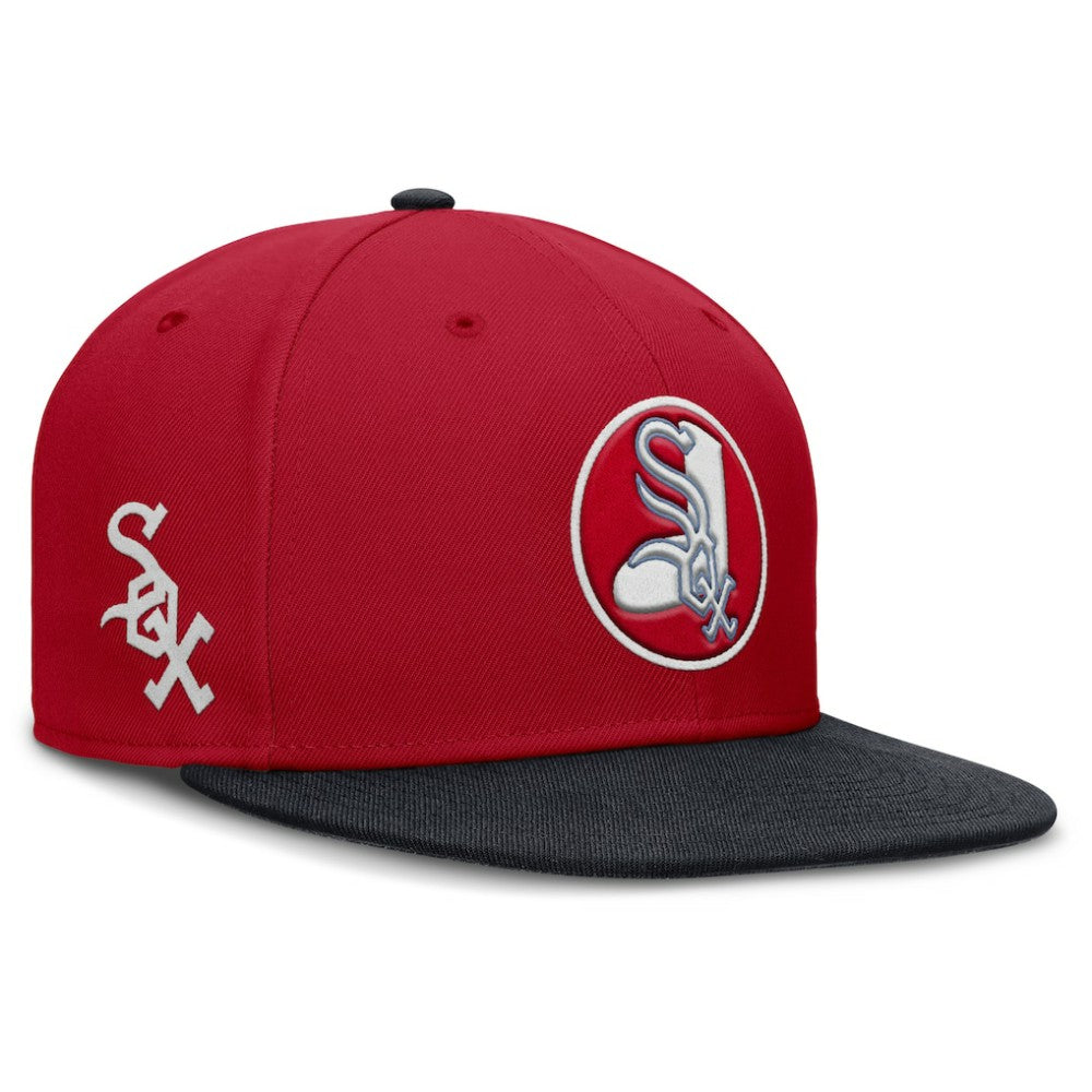Chicago White Sox Nike Cooperstown Two-Tone Dri-FIT Round Bill True Fitted Hat - Red - Nike on Sale