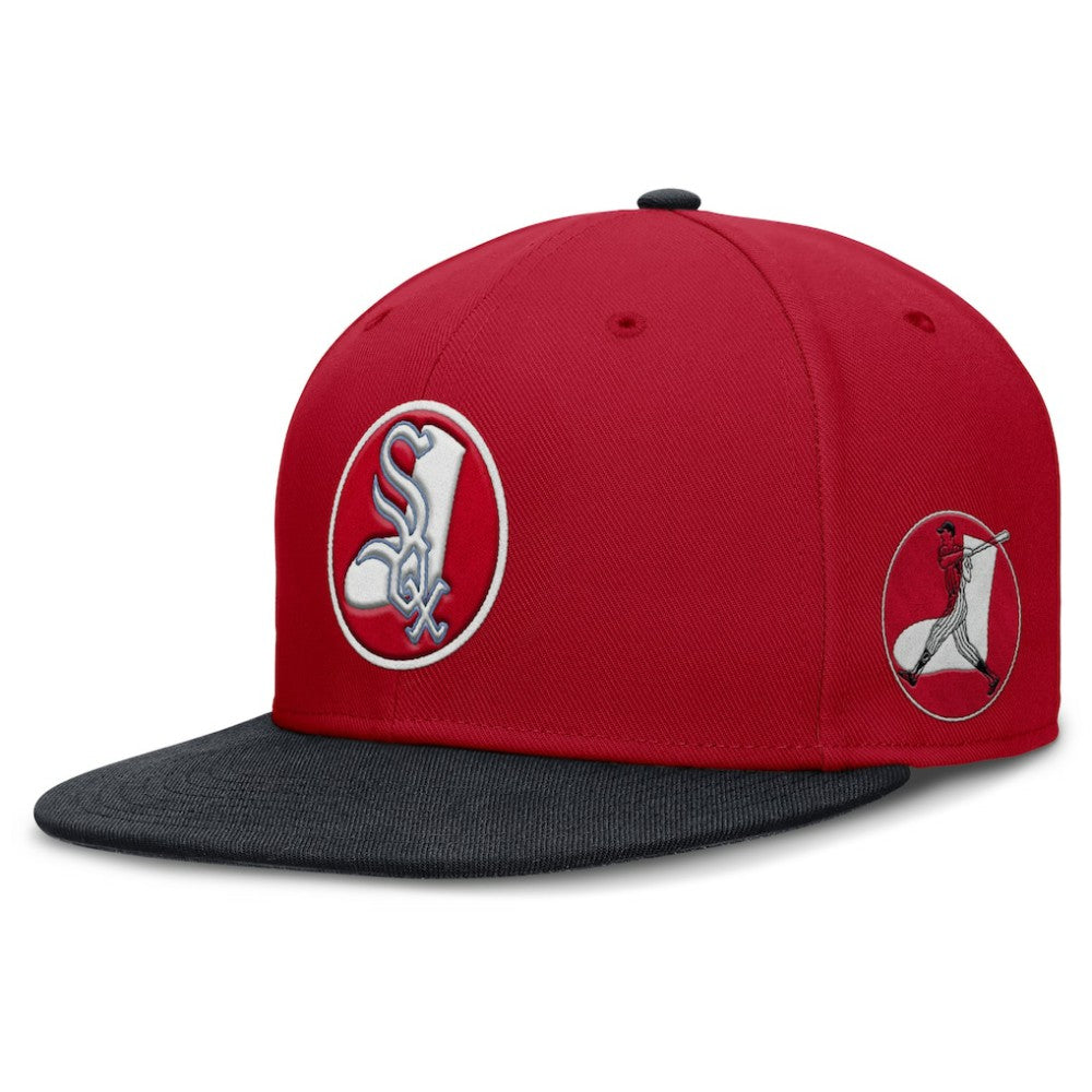 Chicago White Sox Nike Cooperstown Two-Tone Dri-FIT Round Bill True Fitted Hat - Red - Nike on Sale