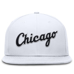 Chicago White Sox Nike Wordmark Dri-FIT Round Bill True Fitted Hat - White - Nike Sale
