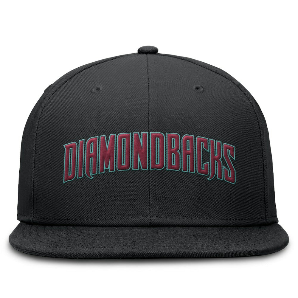 Arizona Diamondbacks Nike Wordmark Dri-FIT Round Bill True Fitted Hat - Black - Nike Sale