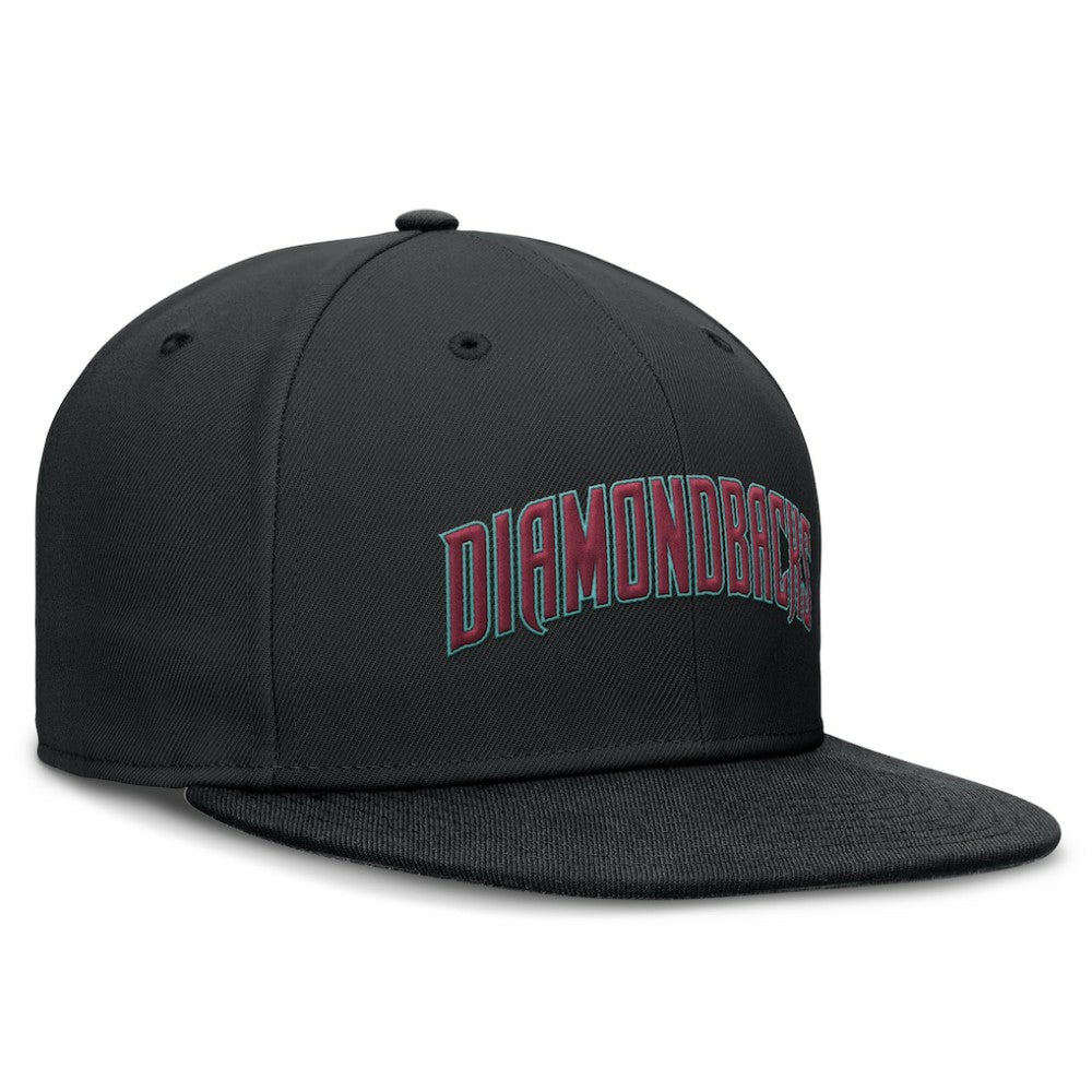 Arizona Diamondbacks Nike Wordmark Dri-FIT Round Bill True Fitted Hat - Black - Nike Sale