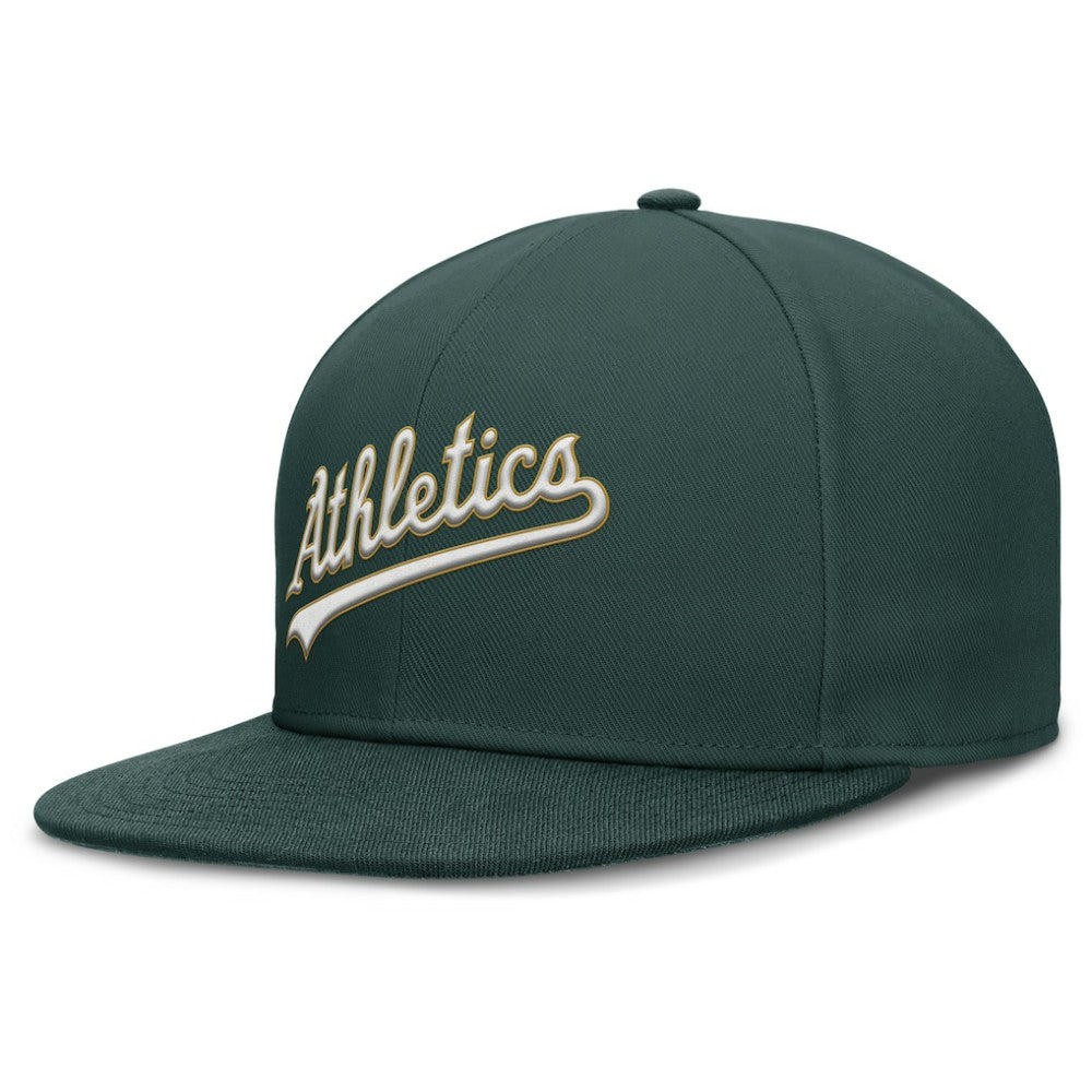 Athletics Nike Wordmark Dri-FIT Round Bill True Fitted Hat - Green - Nike Lifestyle