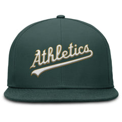 Athletics Nike Wordmark Dri-FIT Round Bill True Fitted Hat - Green - Nike Lifestyle