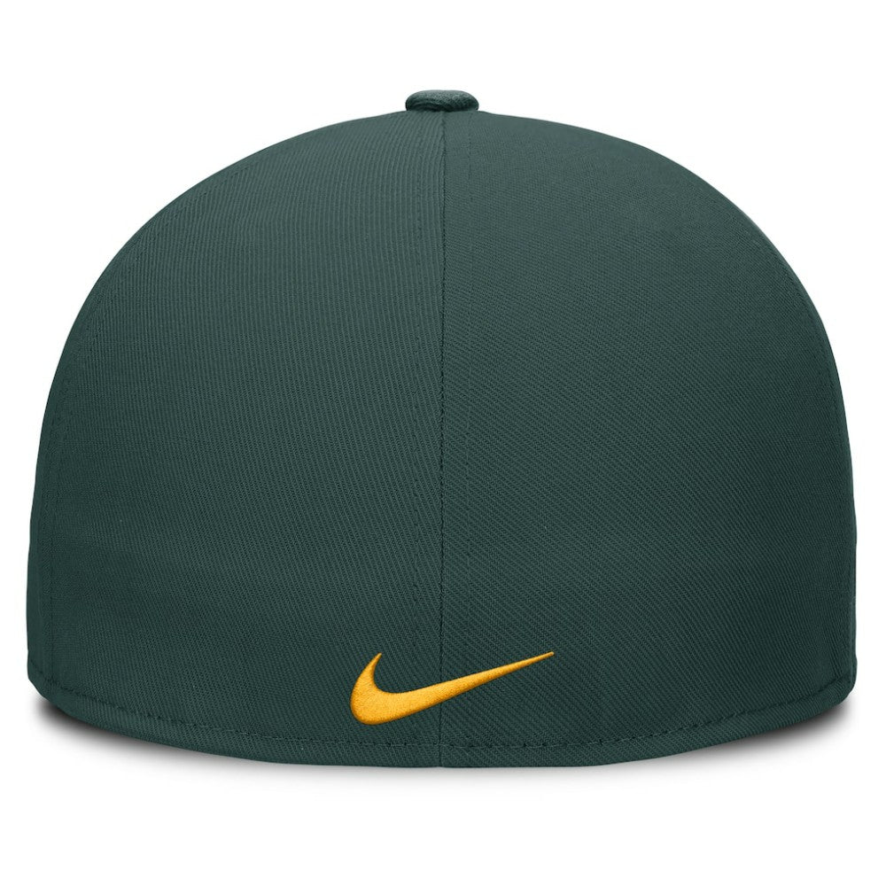 Athletics Nike Wordmark Dri-FIT Round Bill True Fitted Hat - Green - Nike Lifestyle