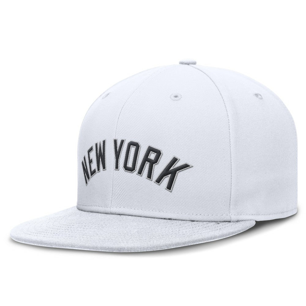 New York Yankees Nike Wordmark Dri-FIT Round Bill True Fitted Hat - White - Nike Sale