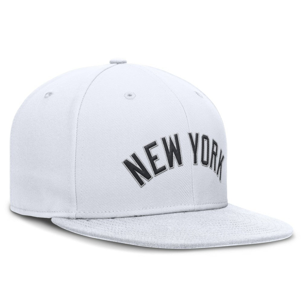New York Yankees Nike Wordmark Dri-FIT Round Bill True Fitted Hat - White - Nike Sale