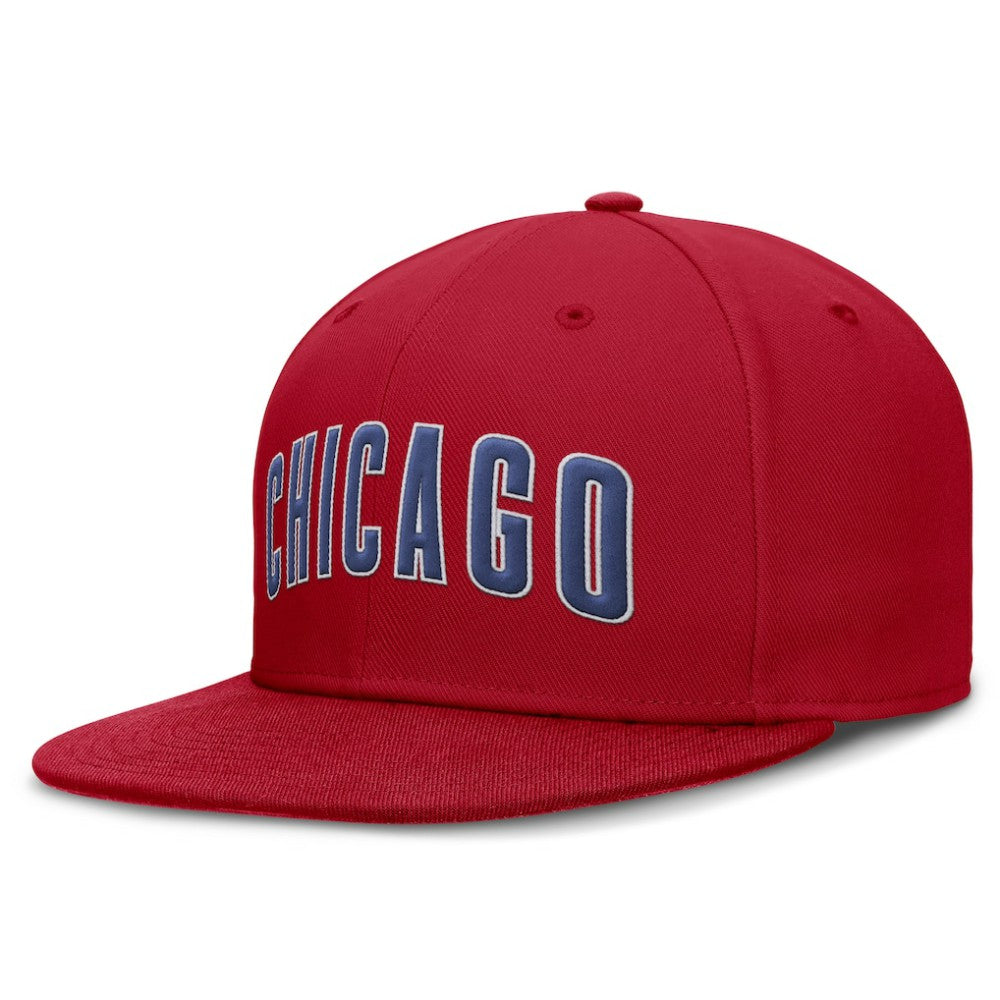 Chicago Cubs Nike Wordmark Dri-FIT Round Bill True Fitted Hat - Red - Nike Sale