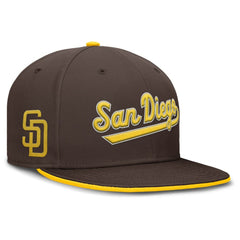 San Diego Padres Nike Primetime Dri-FIT Round Bill True Fitted Hat - Brown - Nike on Sale