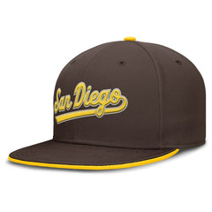 San Diego Padres Nike Primetime Dri-FIT Round Bill True Fitted Hat - Brown - Nike on Sale