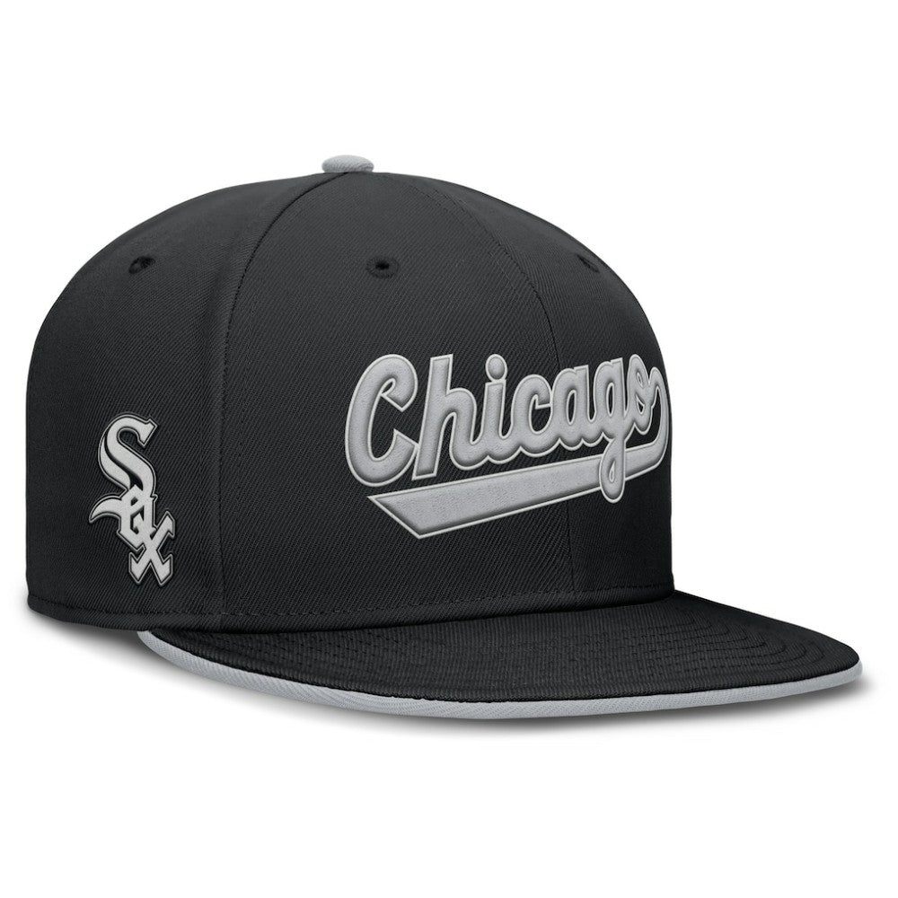 Chicago White Sox Nike Primetime Dri-FIT Round Bill True Fitted Hat - Black - Nike Online