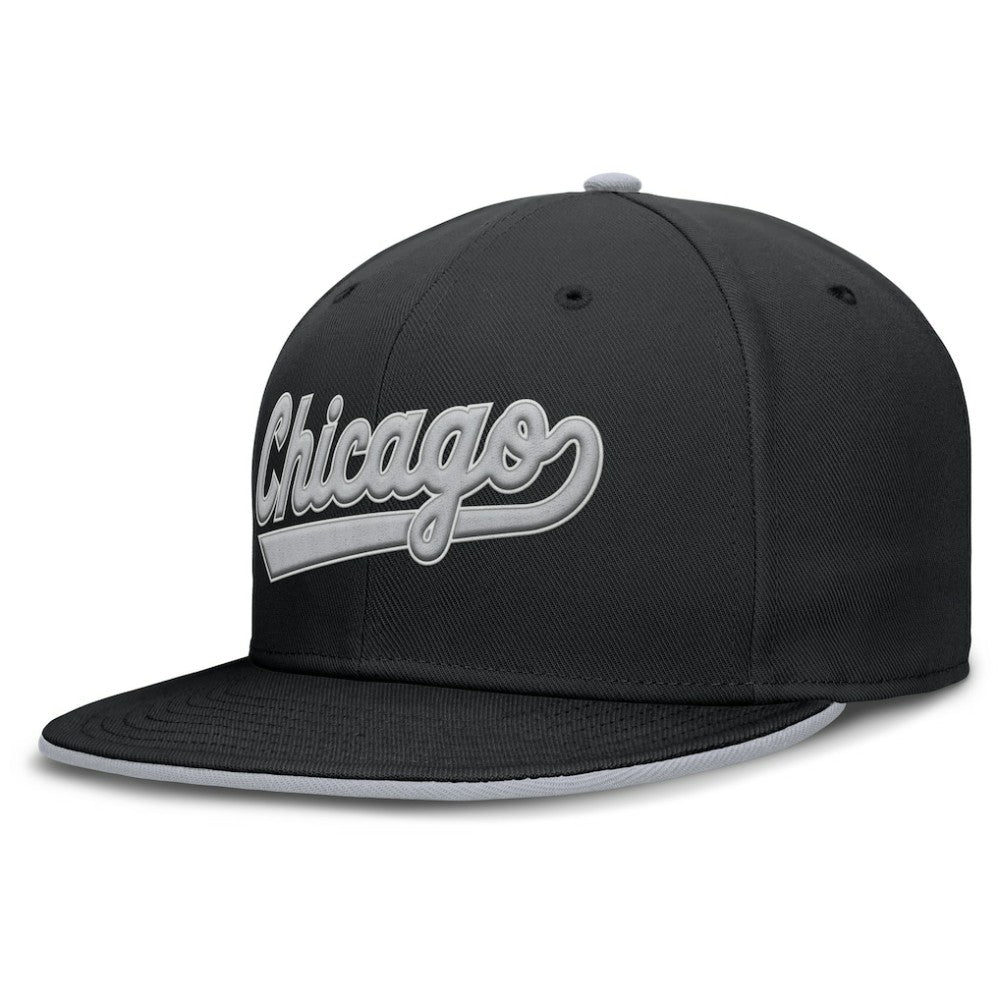 Chicago White Sox Nike Primetime Dri-FIT Round Bill True Fitted Hat - Black - Nike Online
