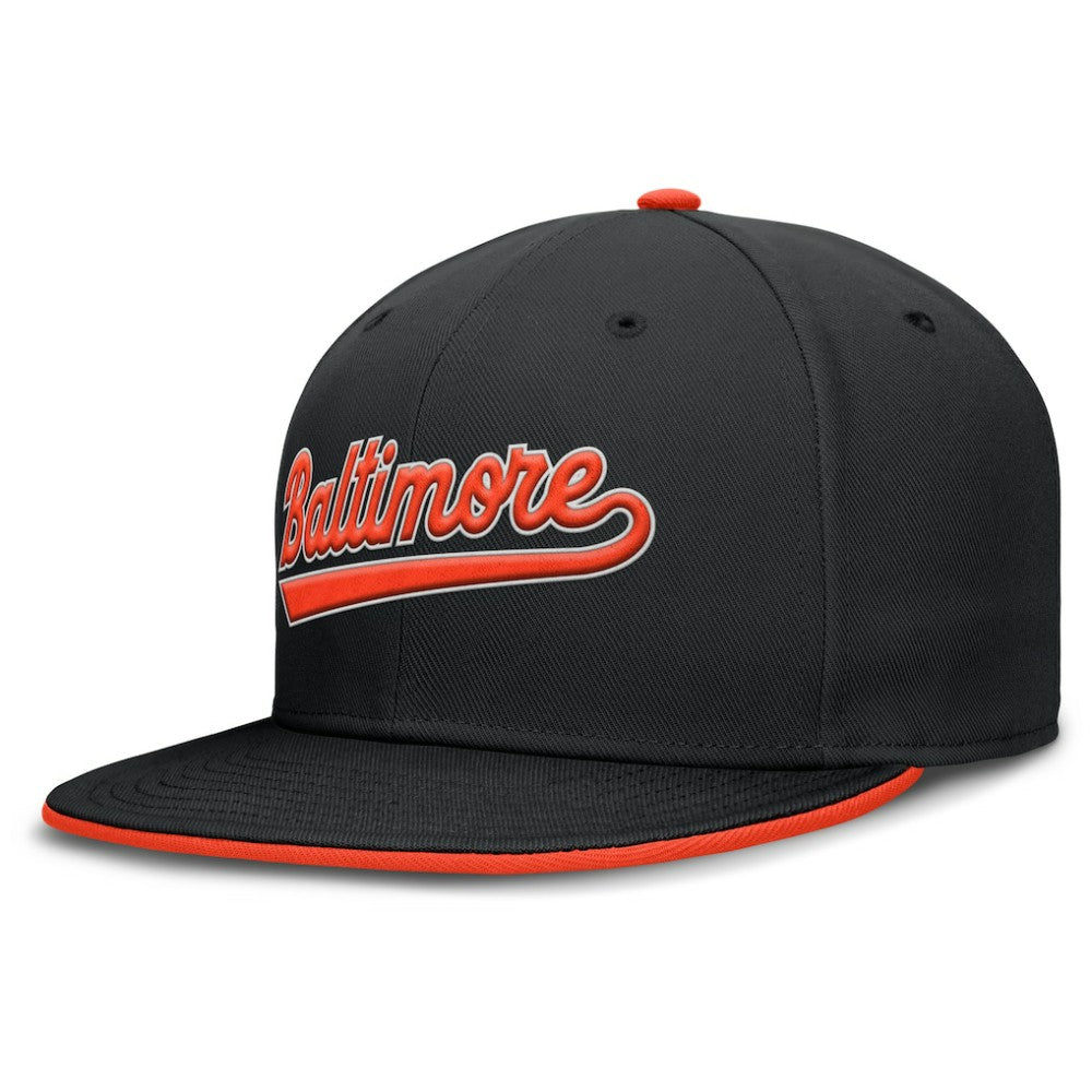 Baltimore Orioles Nike Primetime Dri-FIT Round Bill True Fitted Hat - Black - Nike Sale